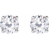 Sterling Silver 4 mm Stuller Lab-Grown Moissanite Earrings